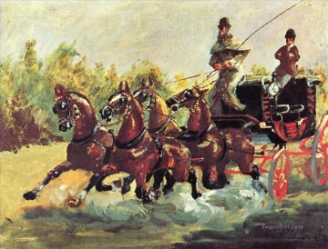  Toulouse Works - count alphonse de toulouse lautrec driving a four horse hitch 1881 Toulouse Lautrec Henri de